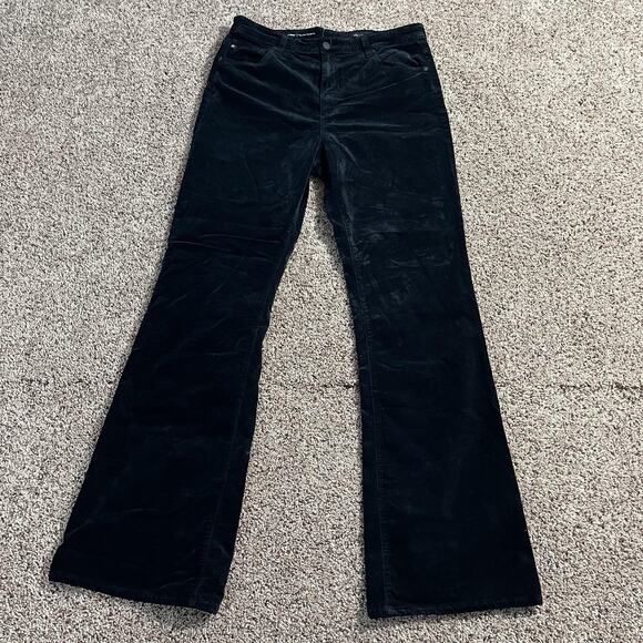 AG Adriano Goldschmied Alexxis Boot Pants Size 32 Black Velvet High Rise Bootcut - Picture 1 of 11